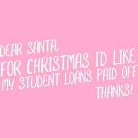 Draga Djed Mraz za Božić, ja bih želio da se moji studentski krediti isplatili ženskim ružičastim heather