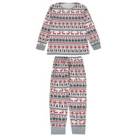 Blueeeeek New Cute Fashion Božićni print Porodični evropski i američki Pajamas roditelj-dečji dečji