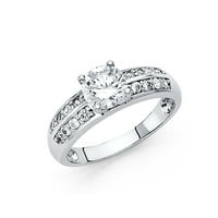 Jewels 14k bijelo zlato okruglo kubične cirkonije CZ zaručničke prstene veličine 9.5