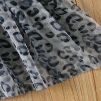 Binweede TODDLER Djevojka odjeća za suknje, flyne rukavi patchwork tops + Leopard tiskani suktni suknje