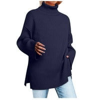 Absuyy modni jesen trendy džemper za žene - pune boje dugih rukava kornjača pletene lagane ležerne rastezljive