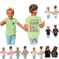 Majica za dječje djevojke slatke print kratkih rukava veličine veličine do mame vole majica svakodnevno