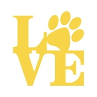 Love Paw Print s srčanim naljepnicama naljepnica Die Cut - samoljepljivi vinil - Vremenska zaštitna - izrađena u SAD - Mnogo boja i veličina - Životinje Kućni ljubimci Dobovi Mačke