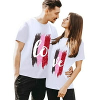Dan zaljubljenika Grafička majica Par odgovarajući košulja Kratki rukav Crewneck majica Top Muns Model