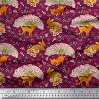 Tkanina od kambrične tkanine Soimoi, cvjetna i jelena životinjska tkanina od dvorišta široka