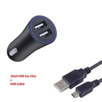 za Garmin Drivesmart LMT, Lmthd, LMT-S, 55, LMT-S, 65, LMT GPS Dual USB električni adapter za punjač + USB kabl