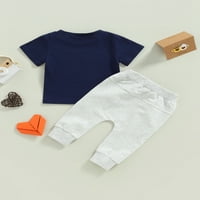 GENUISKIDS TODDLER BOY Boy Boy Resets Pismo Ispiši majicu kratkih rukava Top jogger hlače za dojenčad