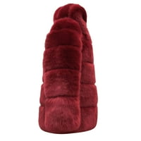 Zimske kapuljače za žene FAU mink nova jakna FAU krznena jakna toplu gornju odjeću, vino