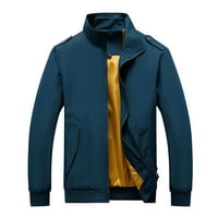 Petort muške platnene jakna modna casual jesen i zimska kontrastna kontrast debela jakna plava, 5xl