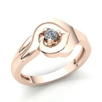 0,5CTW Okrugli rez Dijamantni dame Bridal Solitaire Golvers Angažman prsten sa čvrstim 10k ruža, bijela