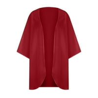 CLLIOS ženski čvrsti puff rukav kimono kardigan labav šifon pokriti ležerne bluze