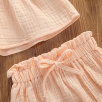 Jaweiw Baby Girl Outfits Set Monohrome Cool Ruffle kratki rukav Trup za haljine