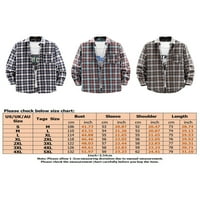 Paille Muškarci Plaid Casual Bluza Buffalo Print Office TOPS Provjerite štampu Odmorske košulje Tunička košulja Brown L
