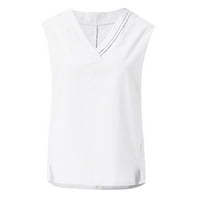 Stamzod usjeva za žene Ljetna modna solidarna imitacija konoplje majica Ležerne prilike za bluzu bez