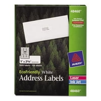 Avery Ecofriendly Etikete, 2-5 8, bijelo, 3000 paketa