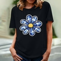 Ženska majica za okrugle vrat tiskani kratki rukav za bluzu Trendy majica Grafička majica Sweet Tops