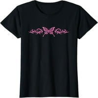 Žene vrhovi ružičaste leptir tetovaže harajuku grunge egirl y2k estetska majica poklon posada vrata