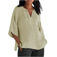 Ženske majice kratki rukav plus veličina Ženska modna ležerna štampa s kratkim rukavima s kratkim rukavima V-izrez na vrhu pulover