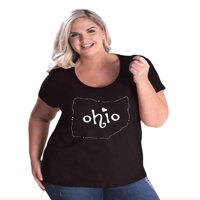 Arti - Ženska pulks pulks Curvy majica, do veličine - Mapa Ohio