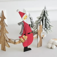 Mikro pejzažnu izgled ograde Mini drveni santa dizajn ograde Božićnu minijaturu DECO DECOR DIY KUĆE