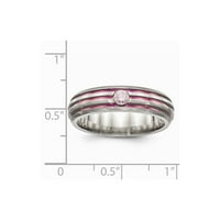 Grey Titanium prsten za vjenčanje ružičasti ružičasti safirni krug