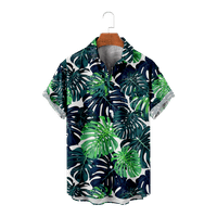 Trenutni uzorak tiskana majica Men Ljeto plaža Kratki rukav Ležerna havajska majica, E-8XL