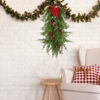 Božićni crveni viseći borovi grane ukrasne igle na zid Božić viseći umjetna vrata za prodaju bobica