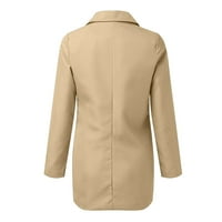 Njshnmn ženski dugi rukav ležerni bluže blazer s dugim rukavima otvorenim uredskim uredskim jakne Blazer