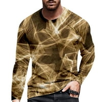 Muška majica casual moda 3d tisak dugih rukava na dugim rukavima okrugla vrata majica za bluze muškarci