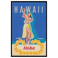 Hawaii Wall Art - Hula Girl Print - Vintage Beach Wall Art - Travel Poster - Podeljak Zidni umetnički