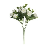 Lažni cvjetovi klirence umjetno 5-zubarska ruža simulacija lažnog svilenog buketa, ruralni mali svježi