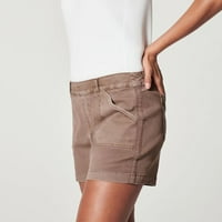Tking modne ženske traper kratke hlače na bagere, pantalone sa čvrstim visokim strukom smeđe 4xl