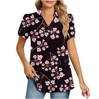 Ernkv ženski ljetni trendi labavi osnovni vrhovi čišćenje cvjetni tiskovi tiskani majica majica za petal