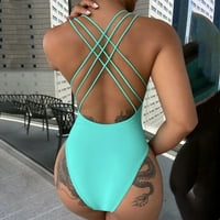 Ženska odjeća za plažu od pune boje Criss Cross zavojski kupaći odijelo Summer Modne ugodne odjeće za