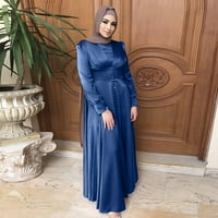 Ženska casual Solid haljina Lanterna rukava Abaya Arapske kaftane haljine Thires Haljine, XL