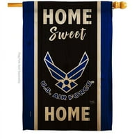 Breeze Decor Home Sweet Air Force House zastave Oružane snage u. Dvostrane ukrasne vertikalne zastave za ukras Baner vrtni dvorišni poklon