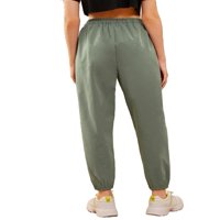 Ženske casual šargastog hlača sportske pantalone vojska zelena