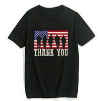 -Sljeći za žene i muškarce Patriotska američka zastava Hvala povremenim ljetnim kratkim rukavima TOP