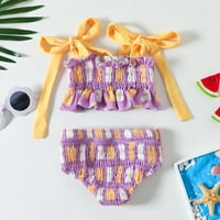 B91XZ kupaći kostimi za djevojke ljetne dječje dječje dijete cvjetno tiskane dva kupaće kostimu Bikini
