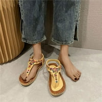Gnogobi boemske sandale Žene sandale Ljetne casual cipele sa okruglim nožnim ravnim sandalama sandalama