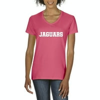 - Ženska majica s kratkim rukavima V-izrez, do žena veličine 3xl - jaguari