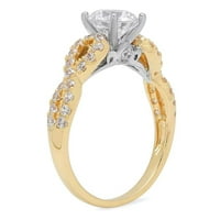 1. CT okrugli rez Clear Simulirani dijamant 18k žuti bijeli zlatni godišnjica zaručničke prstene veličine