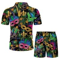 Simplmasygeni Clearence Muška dva seta Muška havajska odjeća za plasku ljetni boho kratke hlače 2-komada