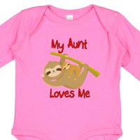 Inktastic moja tetka voli me Sloth poklon dječji dječaka ili dječja djevojaka dugih rukava