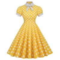 Ženske oblače ljetne ležerne ljetne haljine za žene ruffle fit & flare vjenčanica žuta m