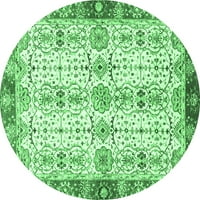 Ahgly Company u zatvorenom okruglu Orijeralne smaragdne zelene tradicionalne prostirke, 7 'runda