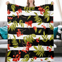 Retro cvjetna prugasta pokrivač s jastukom za kauč na kauču ultra-meka flanel pokrivača za žene pokrivač