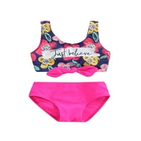 Toddler Baby Girl Bikini kupaći kostim bez rukava s rukavima Dvostrani gornji kratke hlače Bikini set