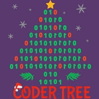 CODER Tree božićno drvce muškog drvenog uglja sive grafički tee - dizajn od strane ljudi s