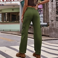Pantalone za žene ženski džepni džep u struku Traper kombinezone casual pantalone u proljeće i ljetu